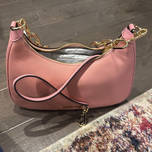 MICHAEL KORS Cora Large Pebbled Leather Chain-Link Crossbody Bag, primrose - Picture 4 of 4